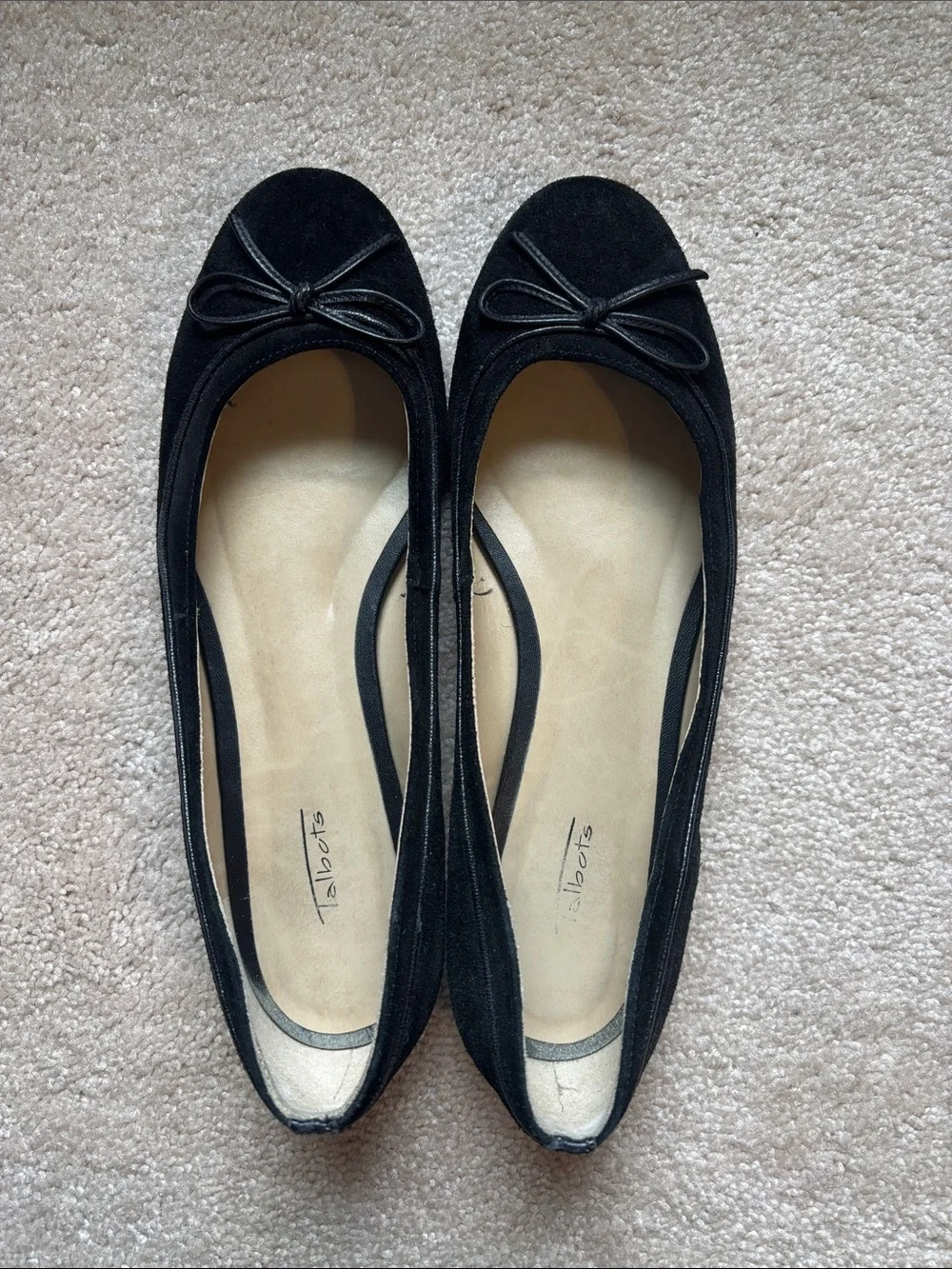 Talbots Black Suede Bow Ballet Flats - Picture 2 of 7